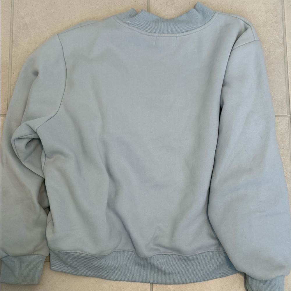 Parke mock neck sweatshirt in blue - Picture 3 of 5